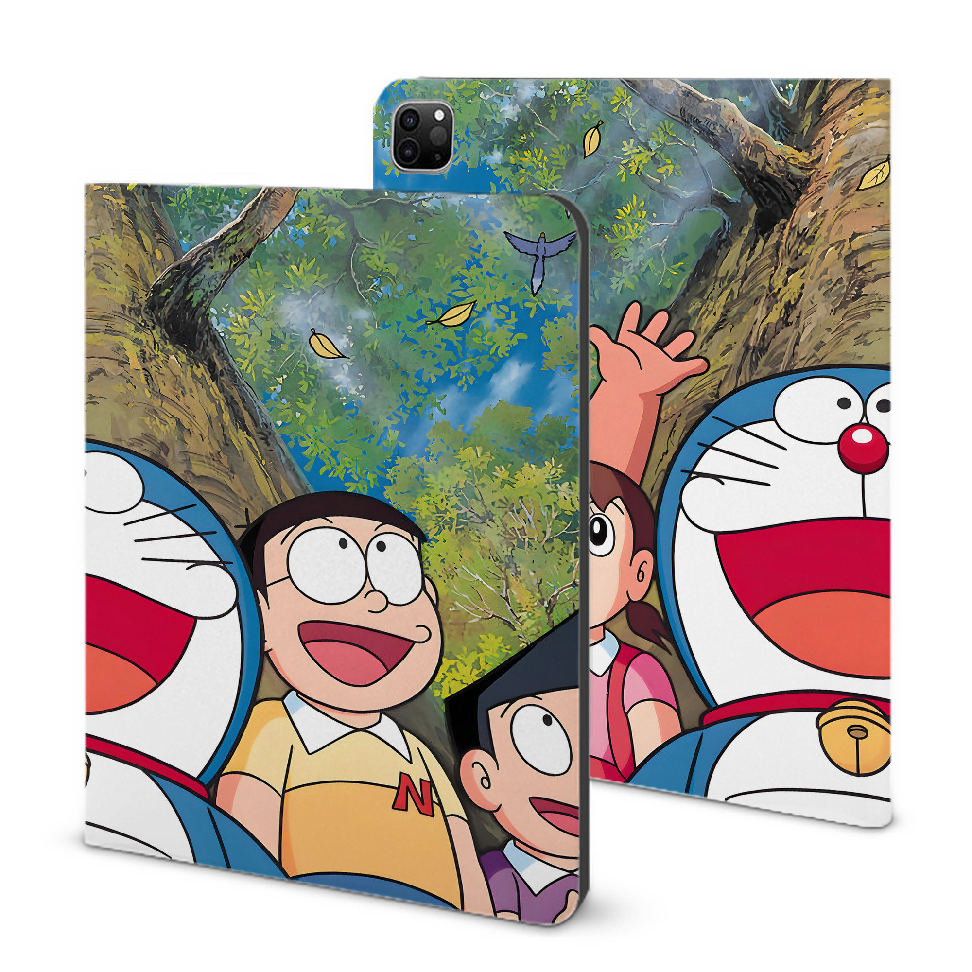 （画像用） ドラえもん Doraemon IPad ケース ブック型 PUレザー TPU 耐衝撃 軽量 薄型 ペン収納なし 全面保護 IPad 各モデル対応